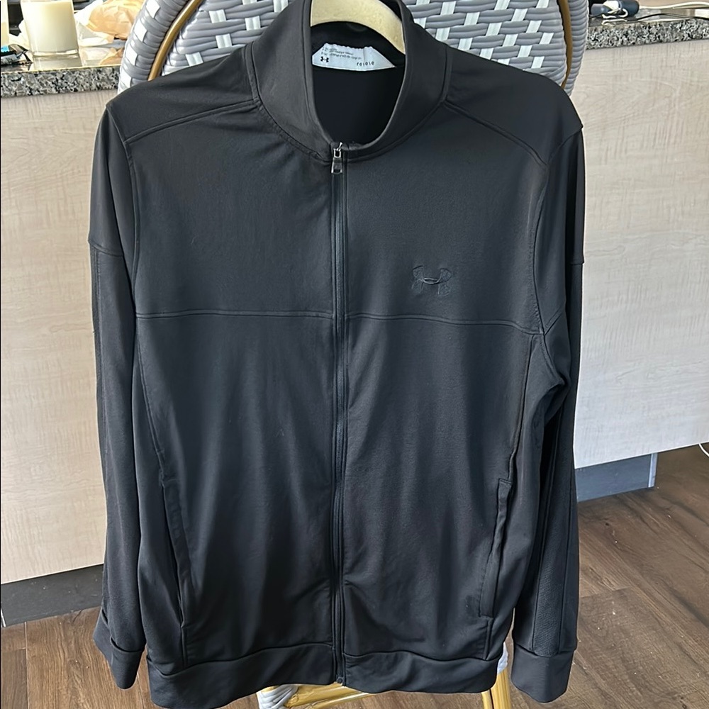Under Armour Black Performance Jacket with Full-Zip and Stand-Up Collar